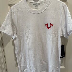True Religion White T-Shirt with Red Logo